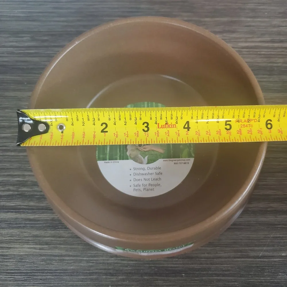 The Green Pet Shop Green Small Bamboo Dog Cat Bowl Feeding Dish - 6